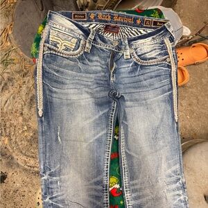 Rock Revival Faded Blue Denim Jeans